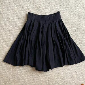 Vintage French high-waisted flared miniskirt XS slate gray